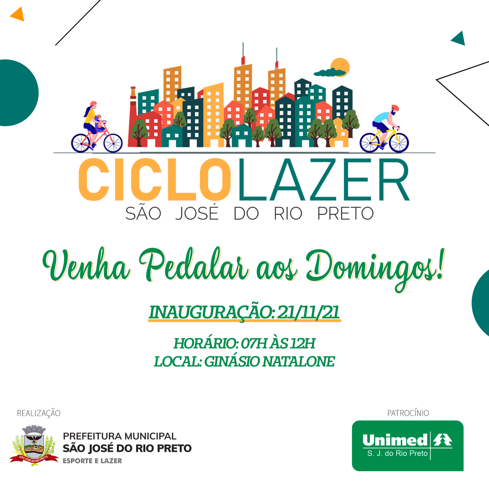 NOVO PROJETO CICLOLAZER EM RIOPRETO, A PARTIR DE DOMINGO 21