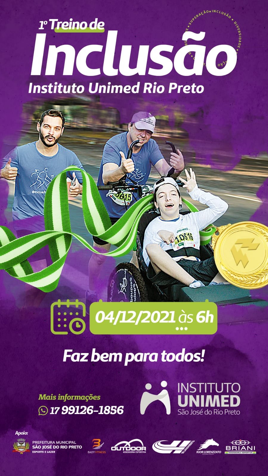 ESPORTE E INCLUSÃO EM RIO PRETO NESTE SÁBADO, DIA 04