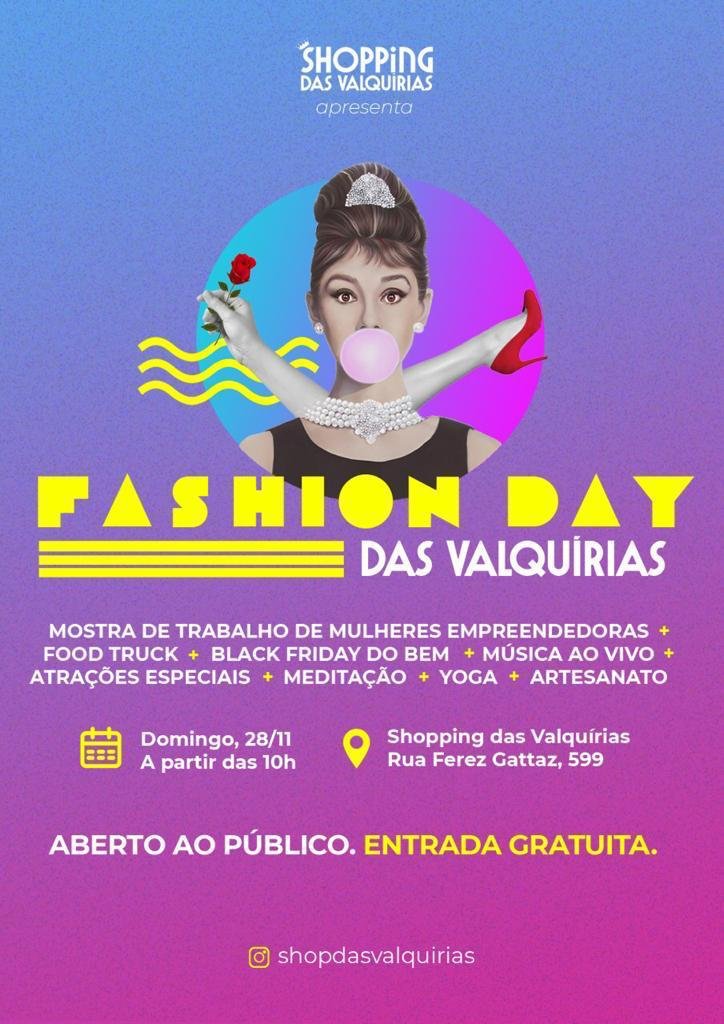 FASHION DAY DAS VALQUÍRIAS OFERECE ATIVIDADES GRATUITAS NESTE DOMINGO