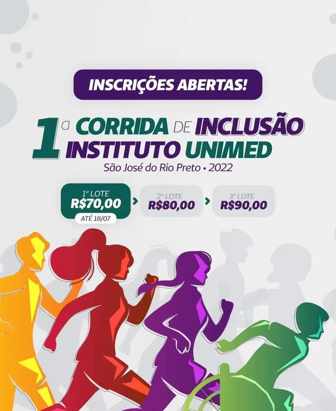 VEM AÍ A PRIMEIRA CORRIDA DE INCLUSÃO INSTITUTO UNIMED RIO PRETO