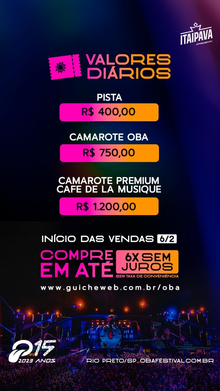 NOVO PACOTE – OBA FESTIVAL