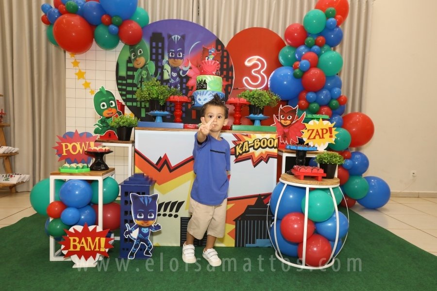 ANIVERSÁRIO DE 3 ANOS DE JOÃO FRANCISCO – TEMA PJ MASK - Eloisa Mattos