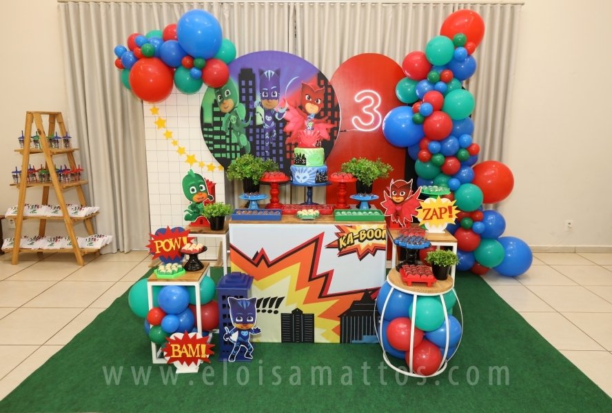 ANIVERSÁRIO DE 3 ANOS DE JOÃO FRANCISCO – TEMA PJ MASK - Eloisa Mattos