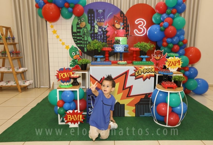 ANIVERSÁRIO DE 3 ANOS DE JOÃO FRANCISCO – TEMA PJ MASK - Eloisa Mattos