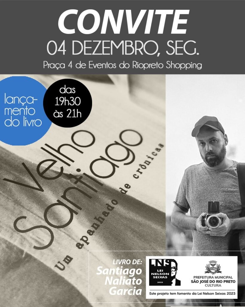 Santiago Naliato Garcia Lança Livro com Crônicas no Riopreto Shopping