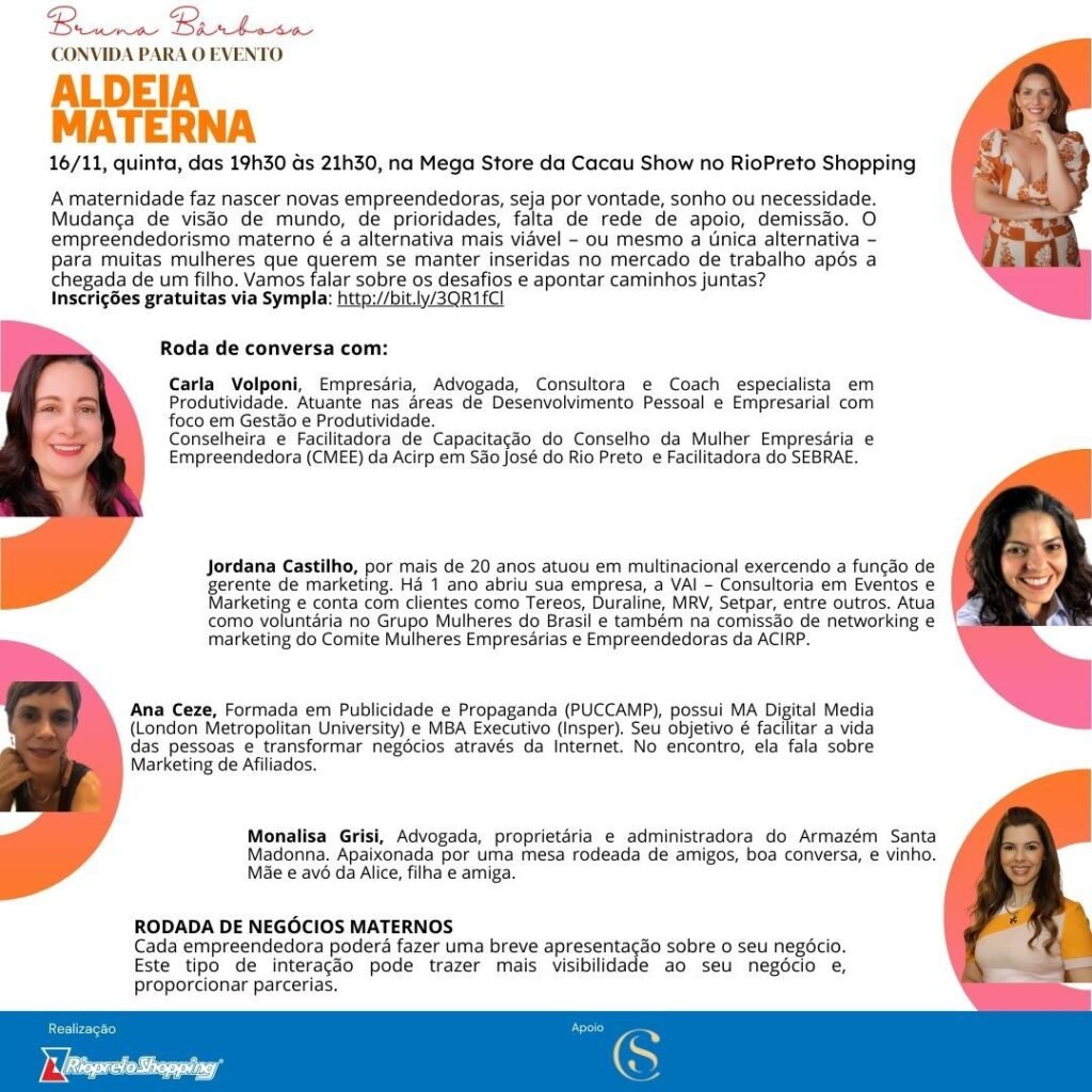 Encontro de Mães Empreendedoras Pretende Tratar dos Desafios e Criar Apoio de Negócios