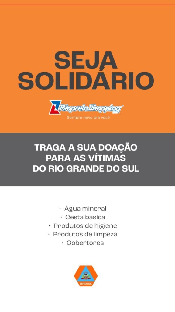 Solidariedade: Defesa Civil Realiza Mutirão de Arrecadação de Doações no Riopreto Shopping