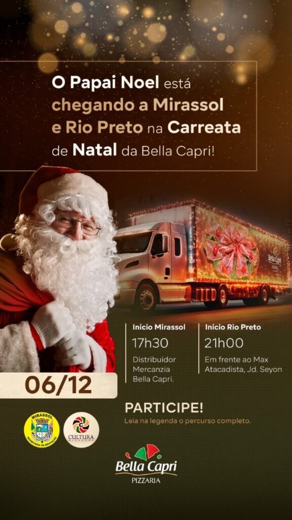 Bella Capri Celebra Natal com Carreata e Papai Noel em Rio Preto e Mirassol