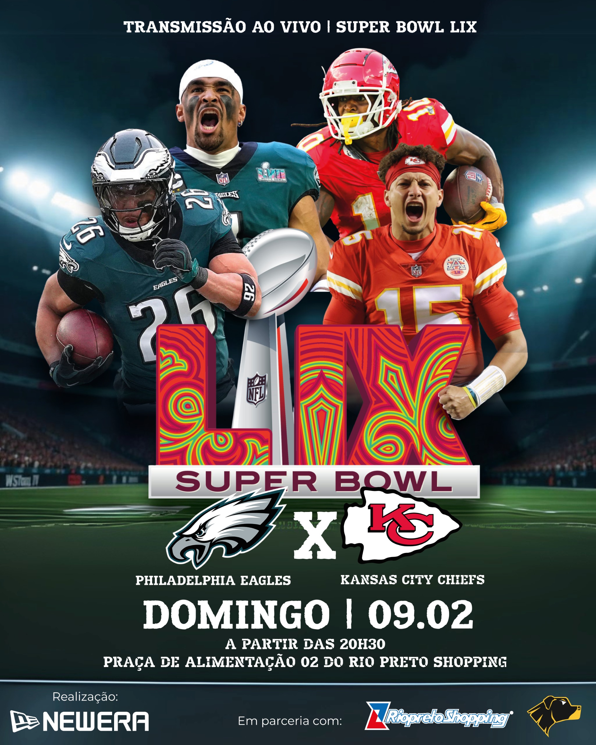 RIOPRETO SHOPPING EXIBE A FINAL DA SUPERBOWL LIX NO DIA 9 DE FEVEREIRO