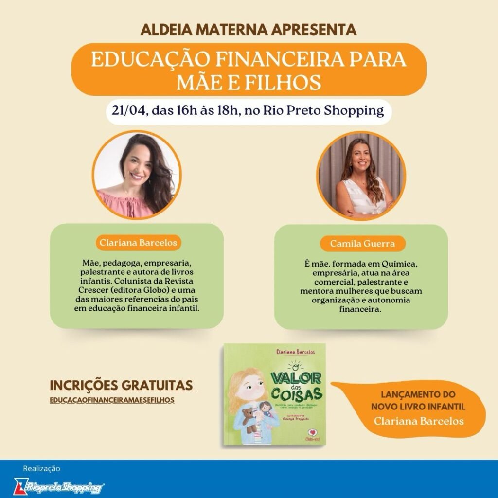Rio Preto Shopping Recebe Evento Gratuito de Educação Financeira para Mães e Filhos