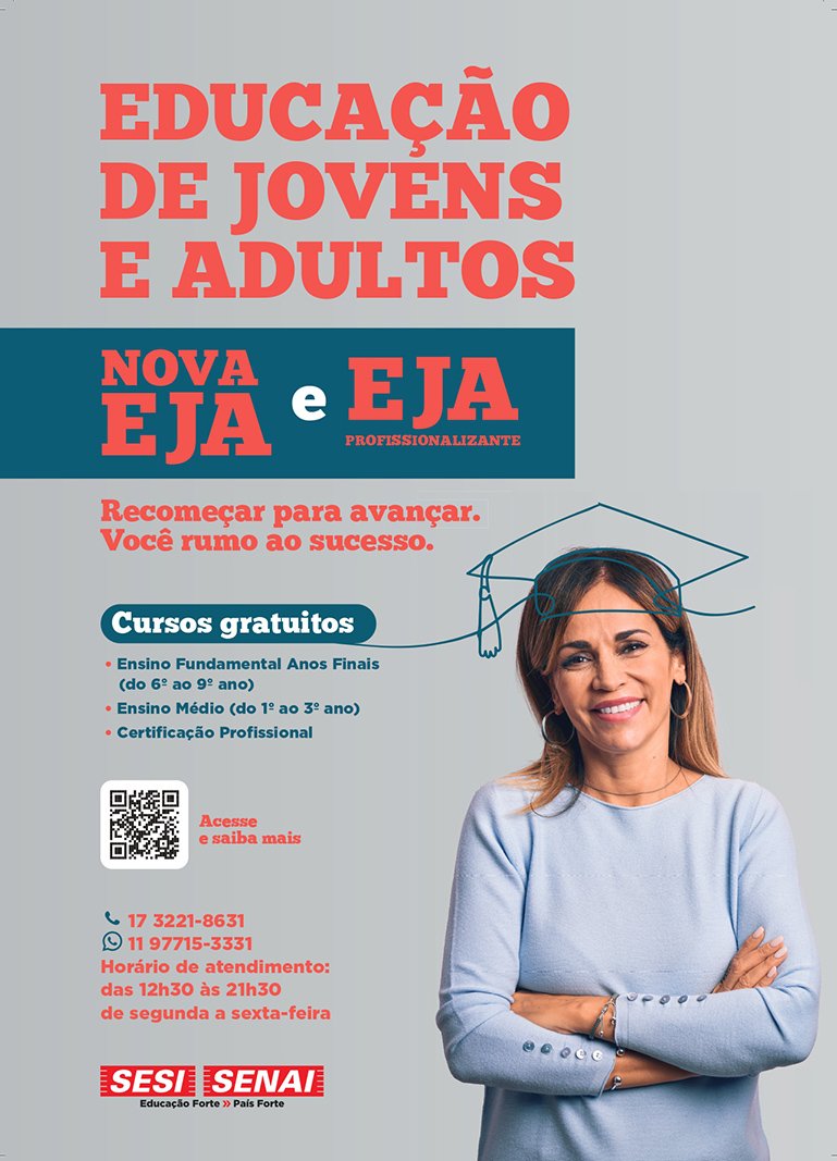 INSCRIÇÕES PARA EJA EM RIO PRETO ACABAM DIA 30/09