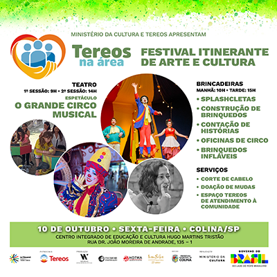 TEREOS NA ÁREA LEVA ARTE, CIRCO E CULTURA A COLINA EM UM DIA INTEIRO DE PROGRAMAÇÃO GRATUITA PARA TODA A COMUNIDADE