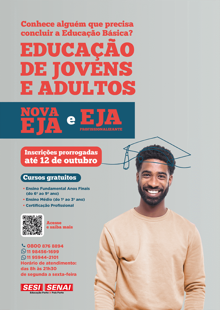 Últimos Dias: Sesi Rio Preto Está com 186 Vagas Gratuitas na Educação de Jovens e Adultos