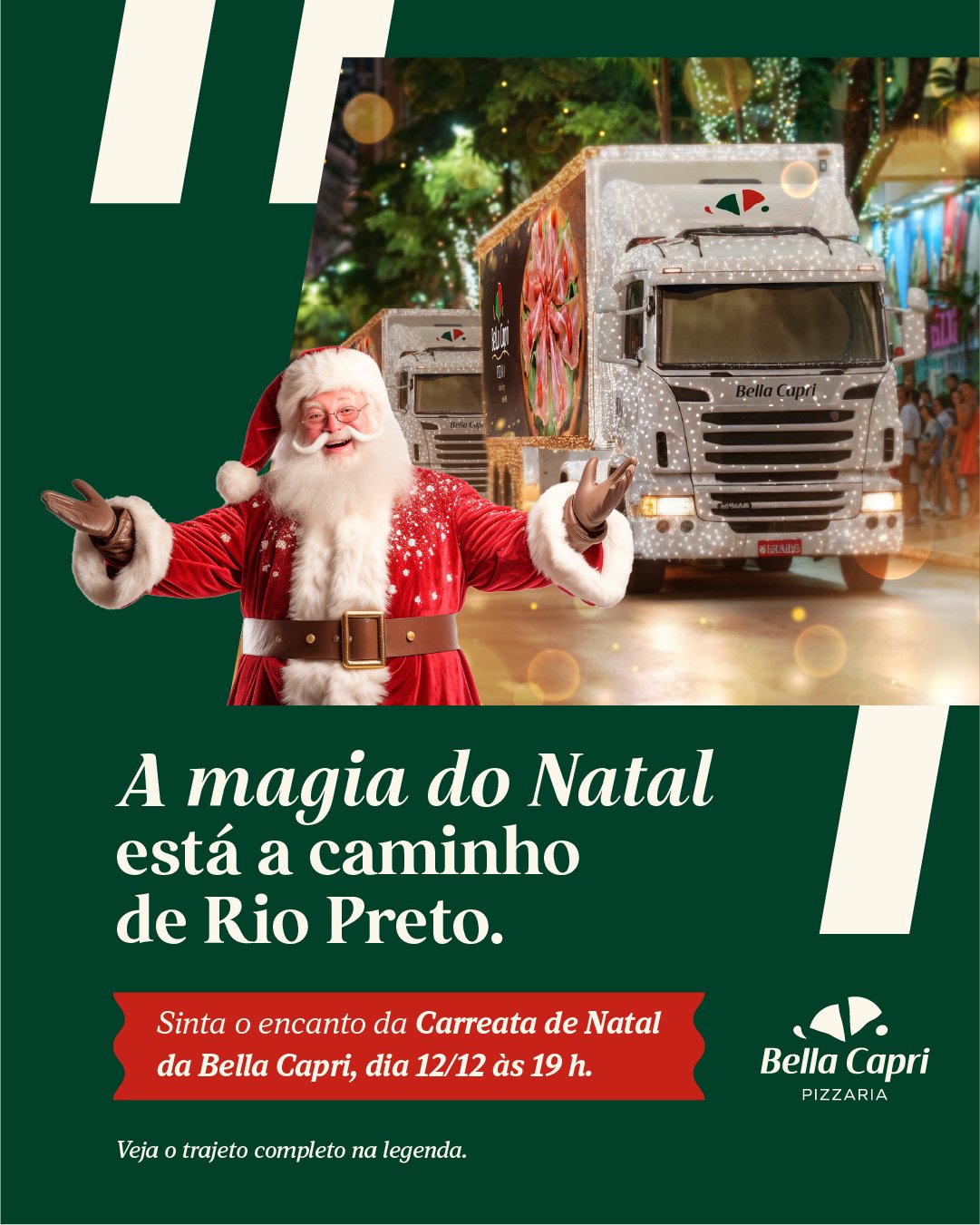 BELLA CAPRI CELEBRA NATAL COM CARREATA E PAPAI NOEL EM RIO PRETO E MIRASSOL