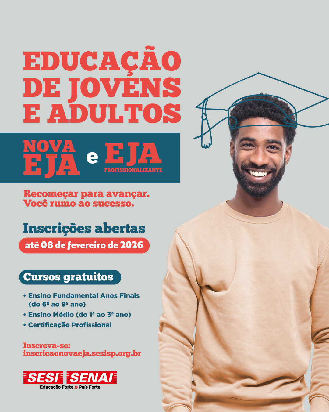 INSCRIÇÕES PARA EJA EM RIO PRETO, TERMINA DIA 08/02