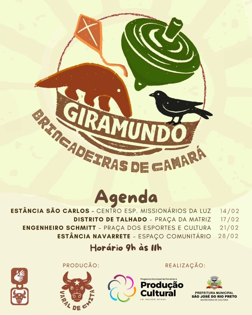 Projeto “Giramundo: Brincadeiras de Camará” Promove Estações Brincantes Gratuitas em Rio Preto