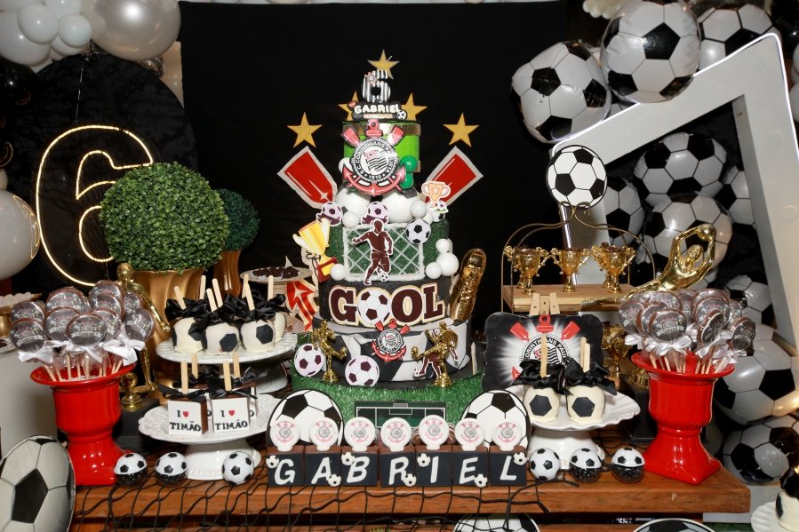 GABRIEL CELEBRA 6 ANOS COM FESTA TEMÁTICA DO SPORT CLUBE CORINTHIANS – BUFFET ALGAZARRA - Eloisa Mattos